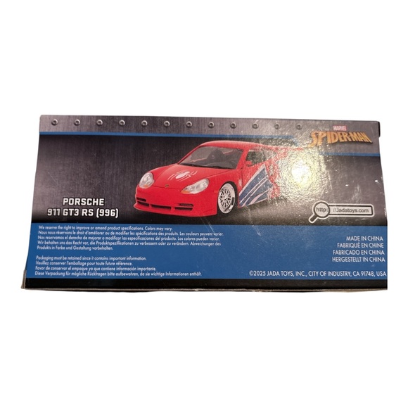 Marvel Spider-Man Red and Blue Porsche Toy Car - Picture 3 of 3